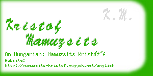 kristof mamuzsits business card